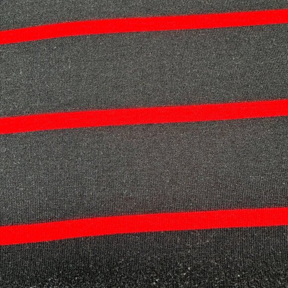 LuLaRoe Jessie Swing Dress Womens XL Black w Red Stripes SS Side Pockets Soft - Picture 3 of 9